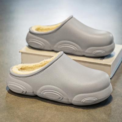 Тапочки для мужчин Домашние тапочки Добавить бархат Водонепроницаемый Нескользящий Плоский Толстый Дно Пара Женщин Домашняя Обувь Износостойкий Теплый