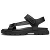 Sport Leather Open Toe Flat Slide Sandals Women Sandals Black CAP70-BLK