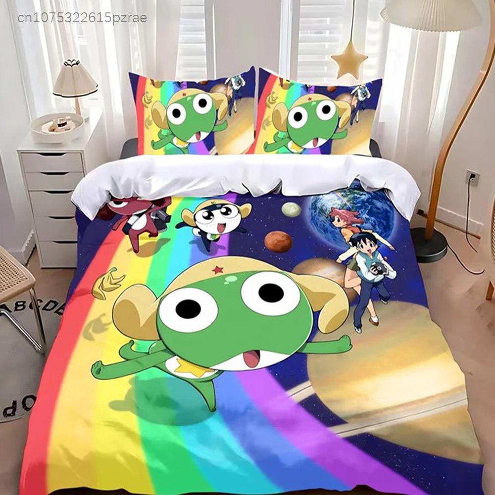 Hot Sergeant Frog Bedding Set For Bedroom Soft Modern Bedspreads Comefortable Kids Duvet Cover Quilt Cover And Pillowcase