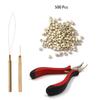 Hook Needle 500pcs Micro Ring Beads Crochet Hook Micro Beads Plier  for Hair Extensions
