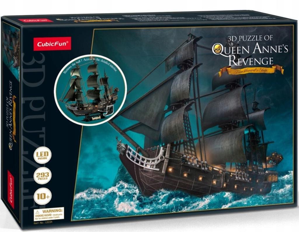Cubic fun puzzle 3d zemsta królowej anny 293 elementy wersja led l522h