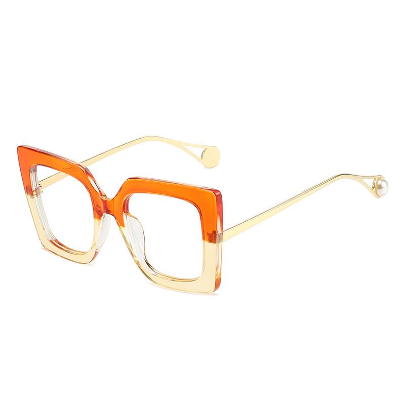 Plain lens glasses, large frame, square-shaped glasses, blue light blocking glasses, batch 1916