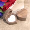 Anti-collision Walnut Wood Rings Box 1/2 Slots Rings Bearer Box Simple Heart Rings Holder  Propose