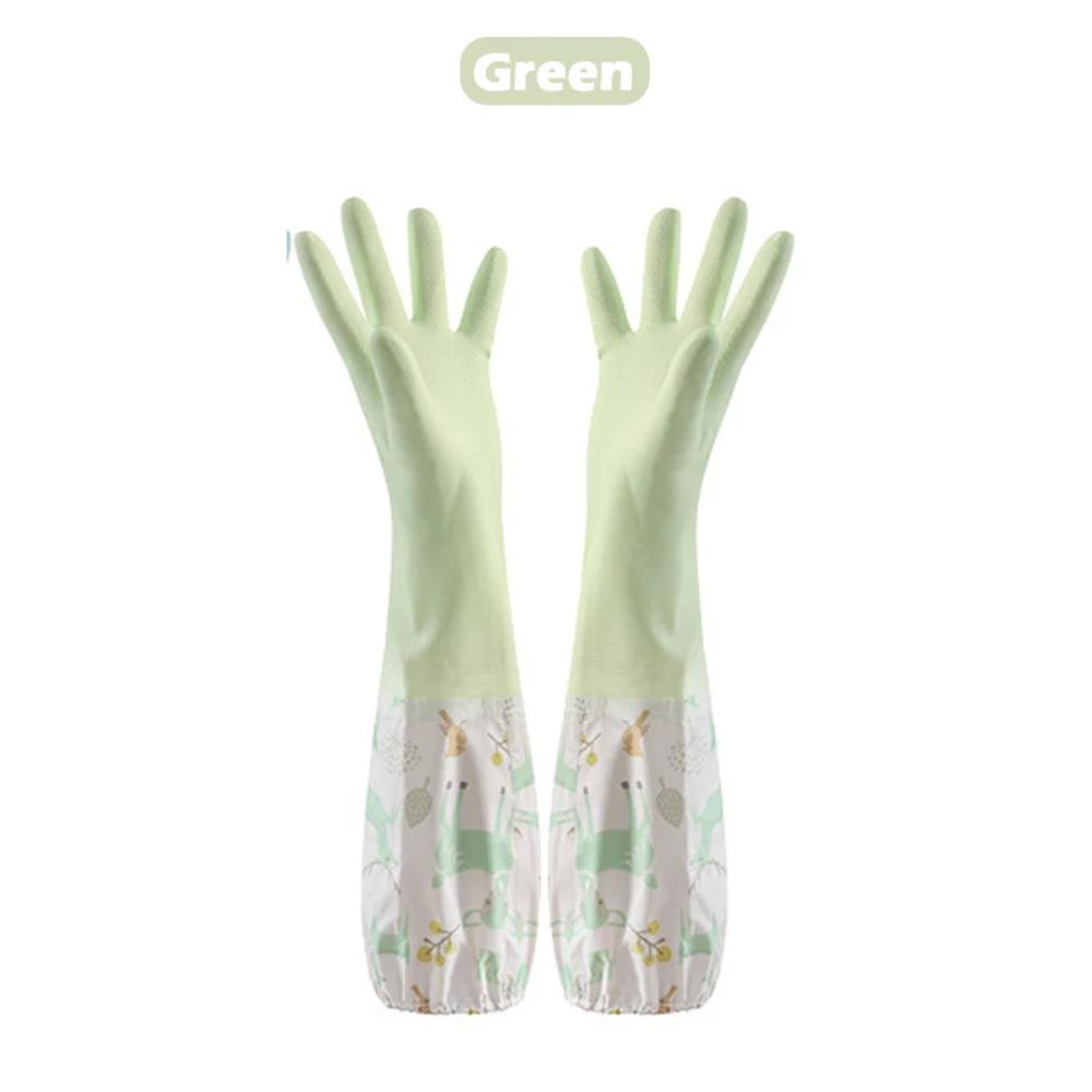 Elastic Band Mouth Waterproof Gloves Single Layer Rubber Gloves New Dishwashing Gloves Kitchen