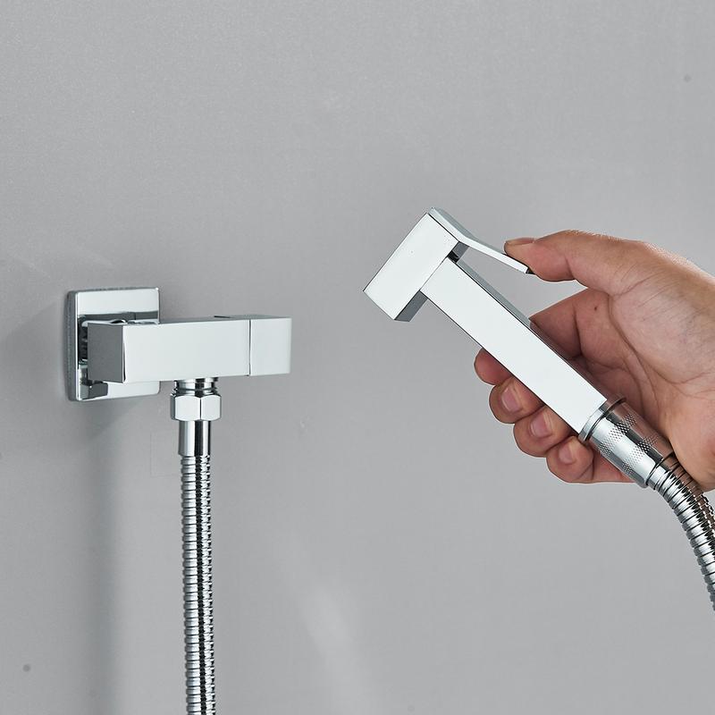 Chrome Handheld Toilet Bidet Faucet Stainless Steel Bidet Shower Hygienic Shower Wall Shower Woman Cleaner Cold Water Only