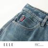 ELLE Women's Retro High-Waist Wide-Leg Jeans