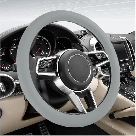 Car Steering Wheel Cover, 13 To 14.17 Inches Anti-Slip Silicone Steering Wheel Protector, Soft Flexible Shock-Absorbent Steering Wheel Protective