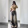 2025 Women's High-Waist Retro Straight Leg Jeans: Slimming, Loose-Fit, Wide-Leg Autumn Pants