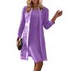 Lady Bridal Dress Mom Outfit Long-Sleeved Knee-Length Dress With Jacket