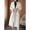 Trendy and Elegant Long Woolen Coat with Double-Breasted Design for Women