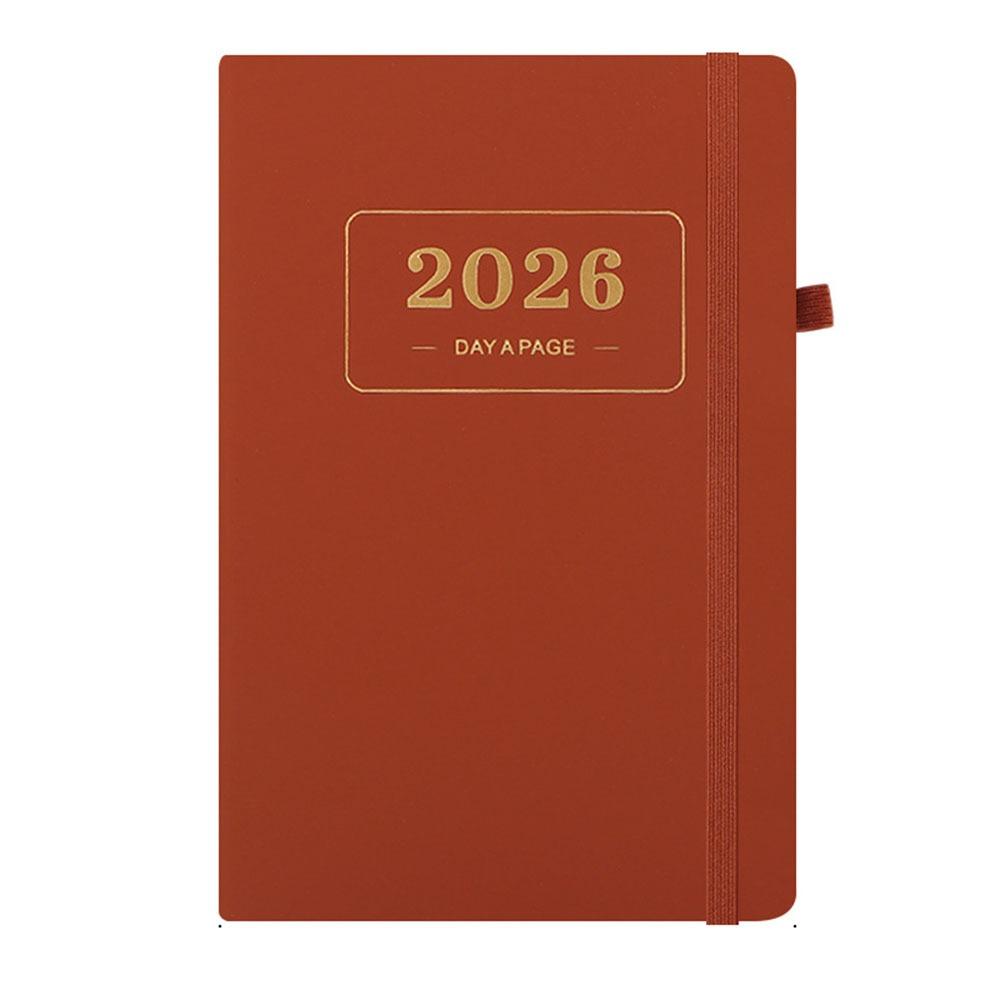 PU Leather 2026 Daily Planner 2026.1.1-2026.12.31 Calendar Book Portable Agenda Notepad  Office
