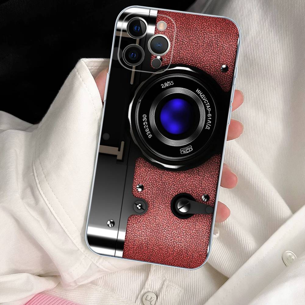 Ретро Винтажная Камера Для IPhone 17 16 15 14 13 12 11 Pro Max Plus Мягкий ТПУ Силиконовый Задний Чехол Прозрачный Чехол