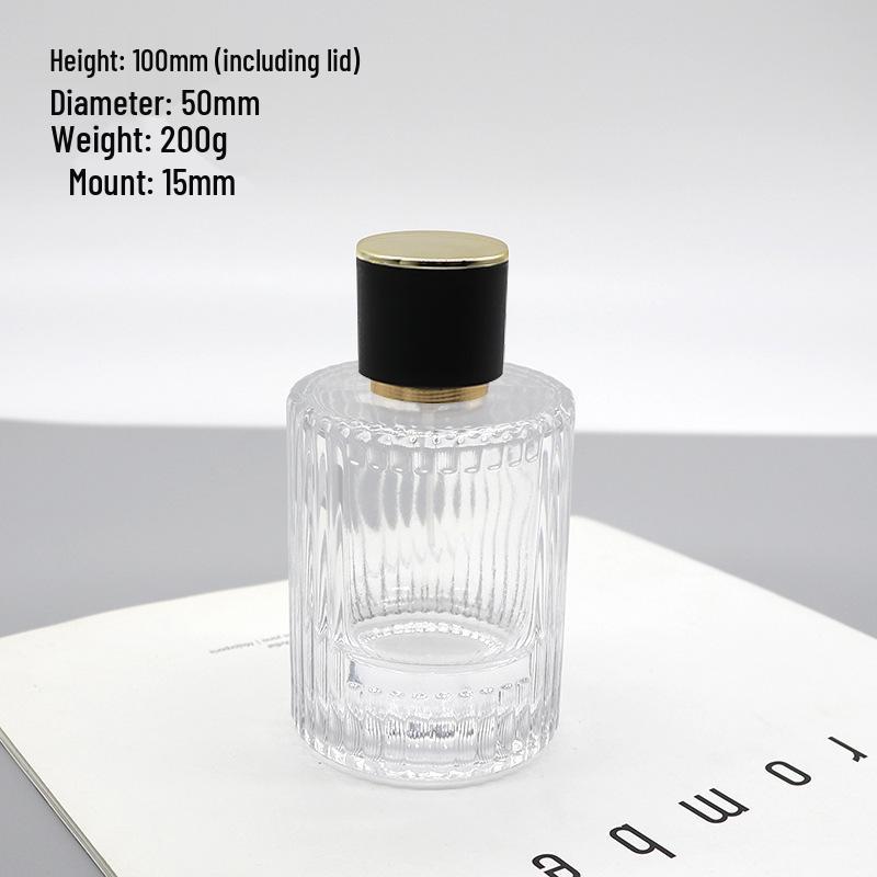 Spot 50ml Vertical Stripe Transparent Spray Perfume Sample Bottle