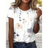 Плюс Размер Темперамент летняя футболка с короткими рукавами женская свободная футболка женская мода принт топ женский