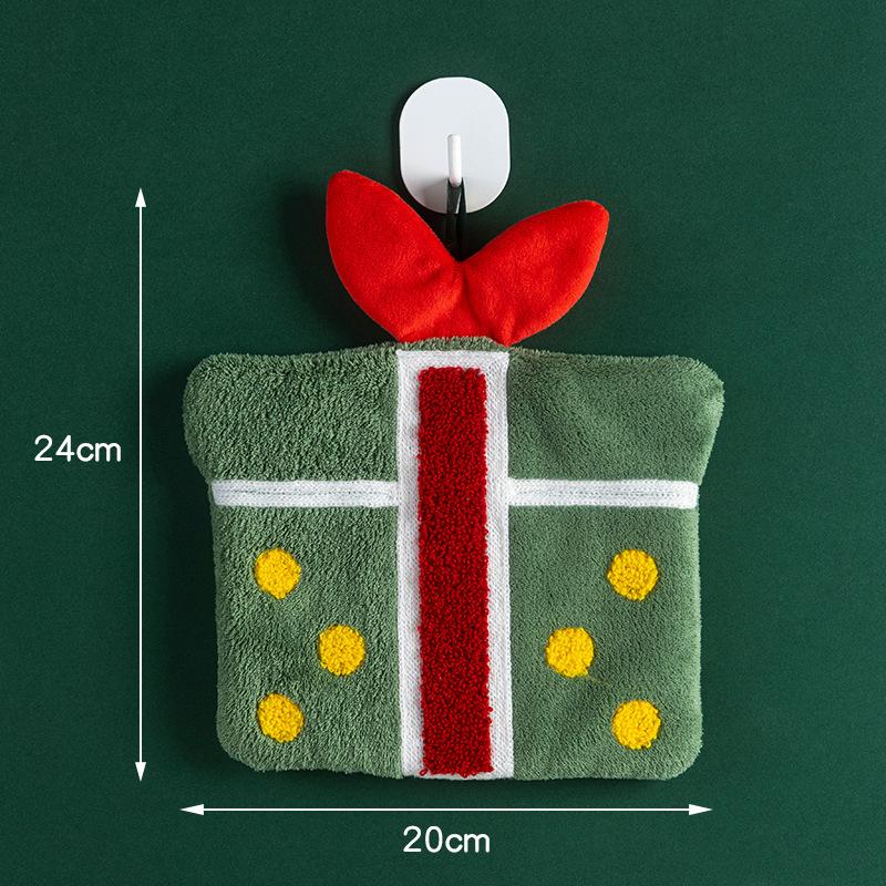 1/3Pcs Christmas Coral Fleece Hand Towels for Kitchen Bathroom Cartoon Gingerbread Man Snowman Tree Design Towel New Year Gifts