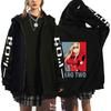 Mens Anime Zero Two Darling In Franxx Printed Fleece Lined Hooded Sweatshirt Casual Long Sleeve Pullover