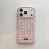 Магнитный чехол iPhone 17 ProMax в горошек, матовый, подходит для iPhone 15/14/16P, однотонный, на весь экран, женский дизайн