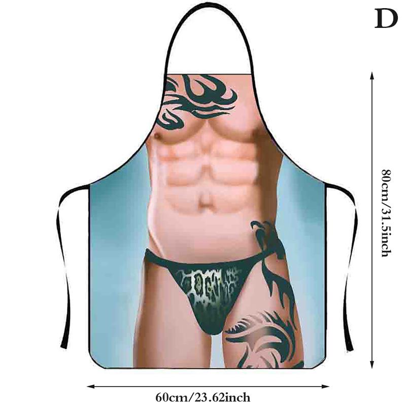 Muscle Man Funny Kitchen Apron For Woman Decoration Personality Kitchen Supplies