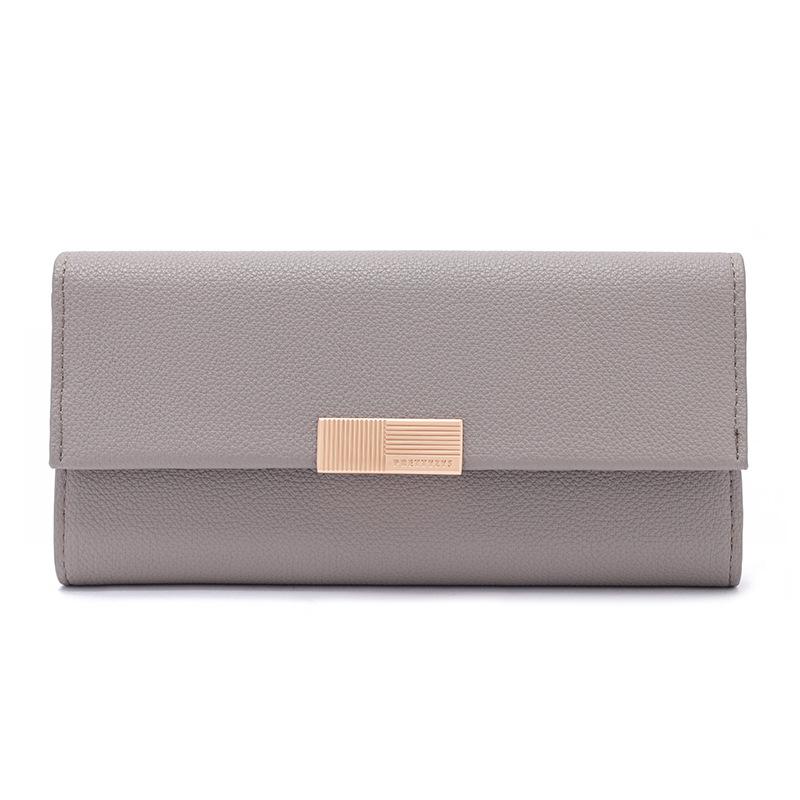 Кошелек PU женский длинный многофункциональный большой емкости модный простой однотонный цвет сумка