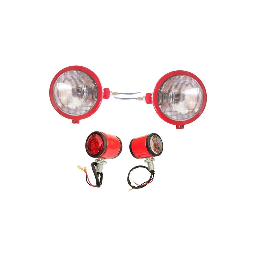 APSMOTIV Headlights+Butler with 12v Bulb for David Brown 700 800 900 1200 Massey Ferguson Tractor 35 35X 65 765 IH Tractor B250 B275 B414 B444 (Red)