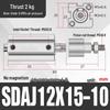 Adjustable Stroke Pneumatic Thin Cylinder - Piston Rod Sizes: 16/20/25/32/40/63