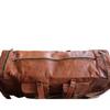 Vintage Men's Genuine Goat Leather Brown Travel Overnight Weekender Handmade Bag