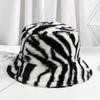 Outdoor Women Multicolor Rainbow Casual Soft Warm Faux Fur Bucket Hat Cloche Hats Fisherman Cap