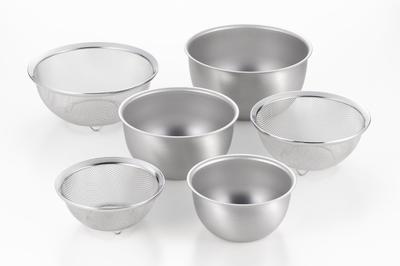 Yoshikawa Нержавеющая сталь Цубаме Сандзё Глубокая миска Дуршлаг Набор из 6 размеров Миска Дуршлаг 3810020 SJ3651 и 15/18/21см 16/19/22см