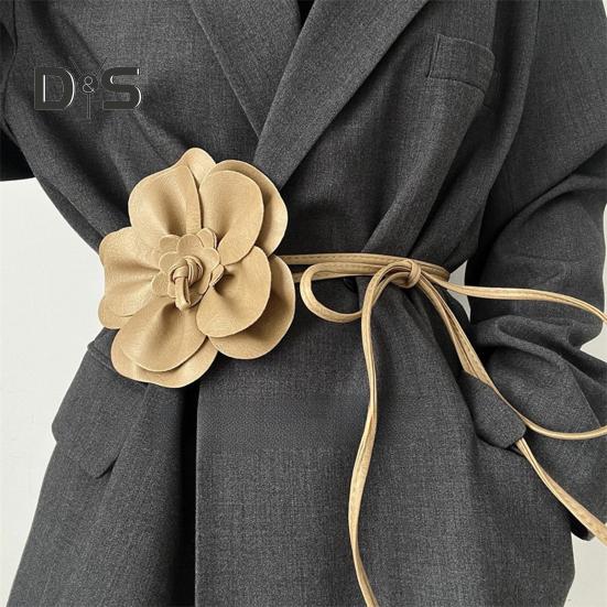 Пояс с цветочным принтом в стиле бохо для женщин и девочек, тонкий пояс из искусственной кожи с цветочным принтом для свадебного платья