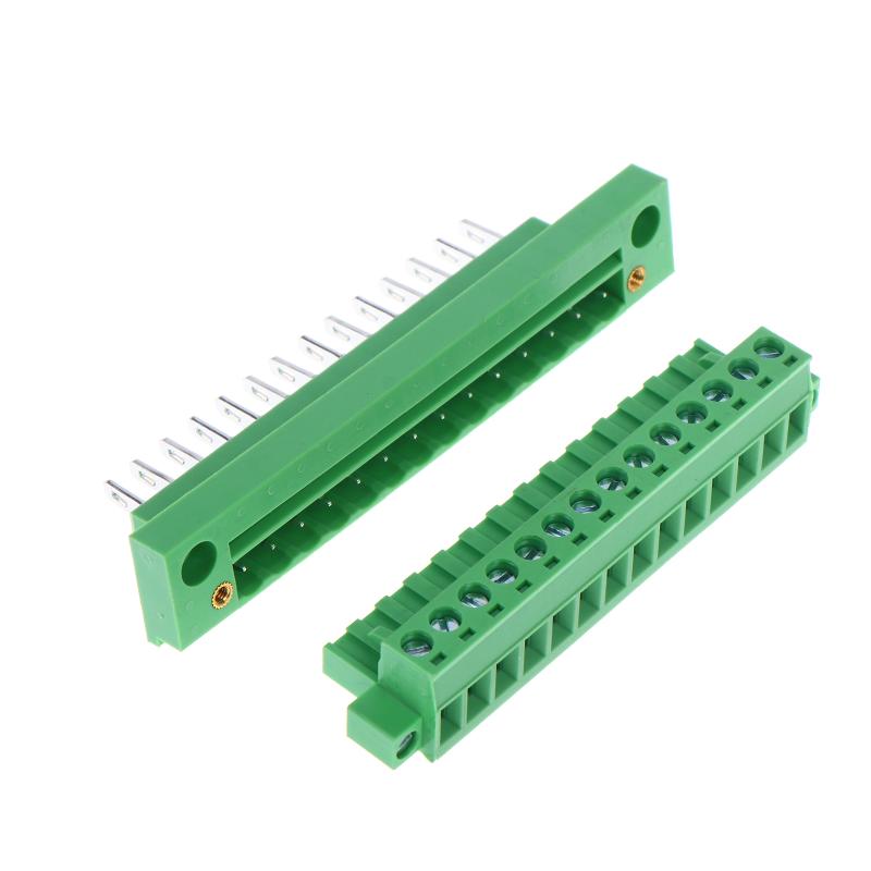 1Set 2Edgwb + 2Edgkm 5.08 Bulkhead Screw Terminal Block Wire Connectors 5.08Mm Pitch Male/Female Pluggable Terminal Plug Jacks