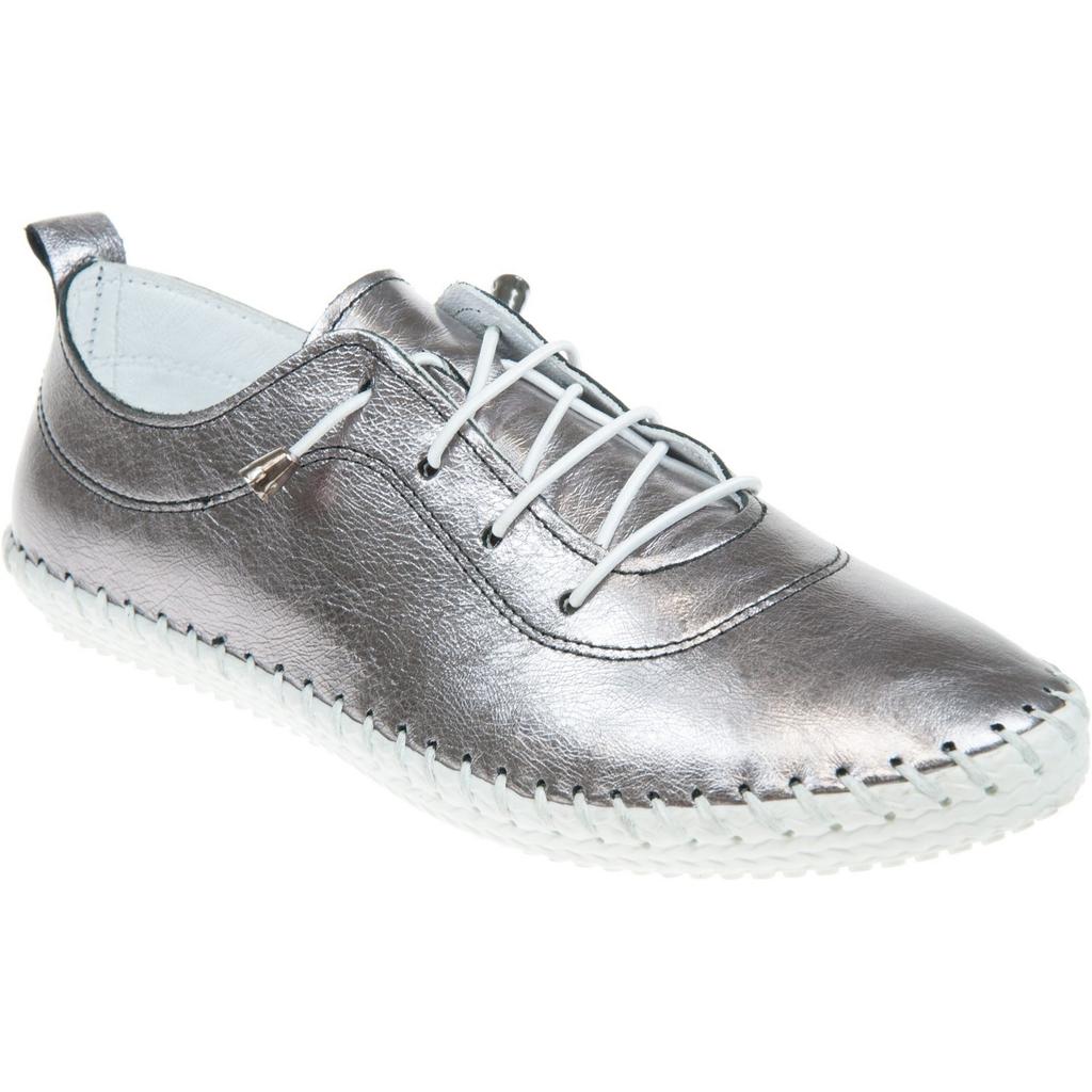 Lunar Womens/Ladies St Ives Metallic Leather Plimsolls
