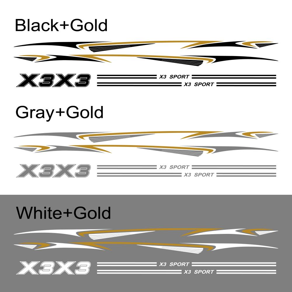 6 шт., боковые наклейки из ПВХ на дверь автомобиля для BMW X3 E83 F25 G01, тюнинг, автоаксессуары, украшения в полоску, виниловая пленка, наклейки на тело