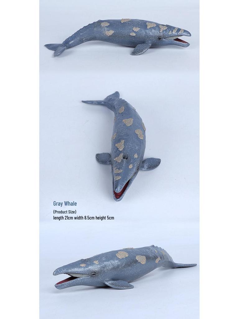 Cross-Border Marine Life Model Toy: Gray Whale, Orca, Humpback, Narwhal, Great White Shark