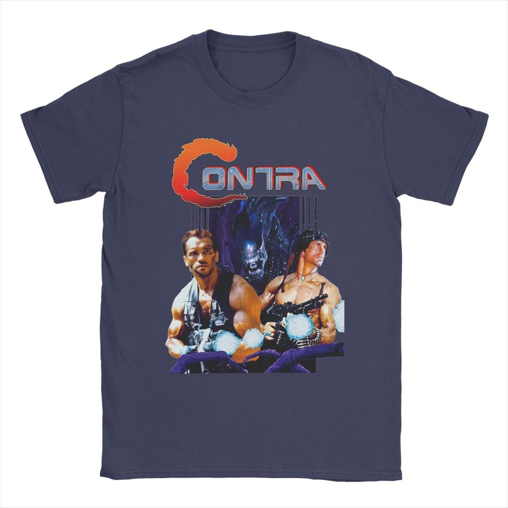 Мужская футболка Contra Movie Игра Одежда из чистого хлопка Новинка Футболка с коротким рукавом и круглым вырезом Футболка с принтом