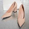 Модные женские дизайнерские элегантные модные удобные туфли на низком каблуке, осенние туфли с острым носком и высоким каблуком 2024 года, новые туфли для женщин