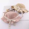 Cute Fashion Summer Children's Straw Hat Girls Breathable Lace Cap Bow Beach Sun Hat Wide Brim Kids Princess Travel Sunshade Hat