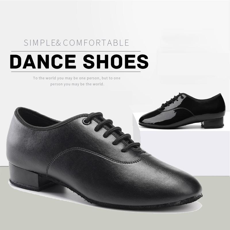 Leather Men's Modern Social Dance Shoes Salsa Tango Latin Ballroom Dancing Shoes Soft Sole 2CM