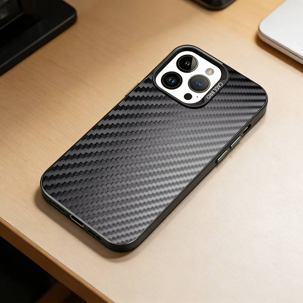 Чехол из углеродного волокна для iPhone 17, 16, 15, 14, 13, 12, 11 Plus, Pro Max, XS, Цветной серебристый внутренний чехол