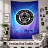 Wall Hanging Tapestry With Custom Name & Text, Leicester City Decorative Tapestry For Bedroom