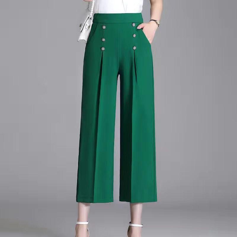 Women Wide Leg Pants Cotton Linen Casual Pants Spring Summer Trousers
