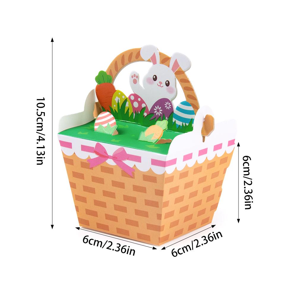 10pcs Easter theme Rabbit Ears Egg Paper Cookie Candy Box Bunny Carrot Easter Basket Gift Packing Box Easter Party decor Kids