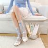 1Pair Lace Stockings Fairyism Sweat Absorption Sweet Middle Cylinder Korean Series Transparent Pile Socks Butterfly Knot