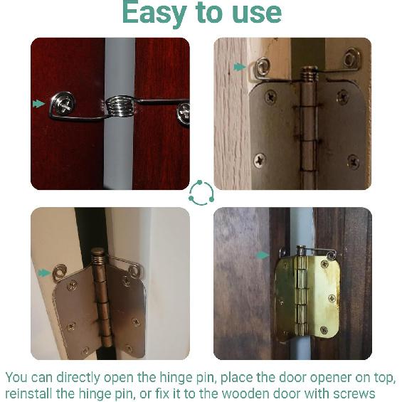 Hinge Pin Door Stop Butterfly Spring for Most Residential Door Use, for Keep Door Open (4 Pack)