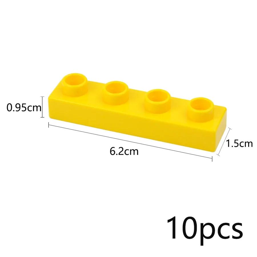 10 шт. Крупные Строительные Блоки 1x4 Точки Оптом Тонкие Фигурки Кирпичики Обучающие Креативные Большого Размера Модели Игрушки Совместимые Duploes