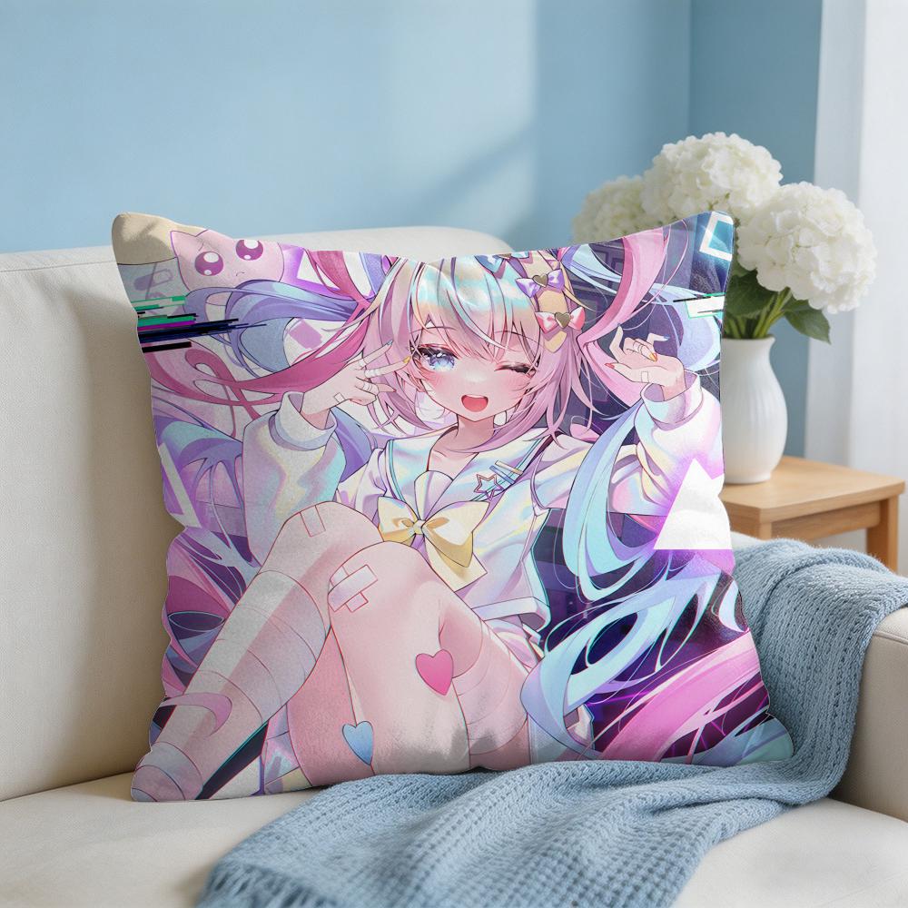 NNeedy Girl Streamer Overloa Cushion Cover Square Pillow Bedroom Sofa Leisure Comfort Living Room Home Decoration X