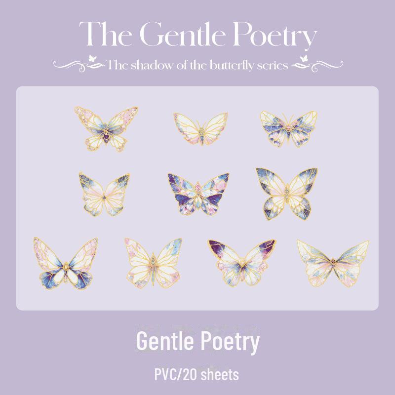 Мистер. Бумага Золотое Тиснение Бабочка Тень Ретро Наклейки Пакет