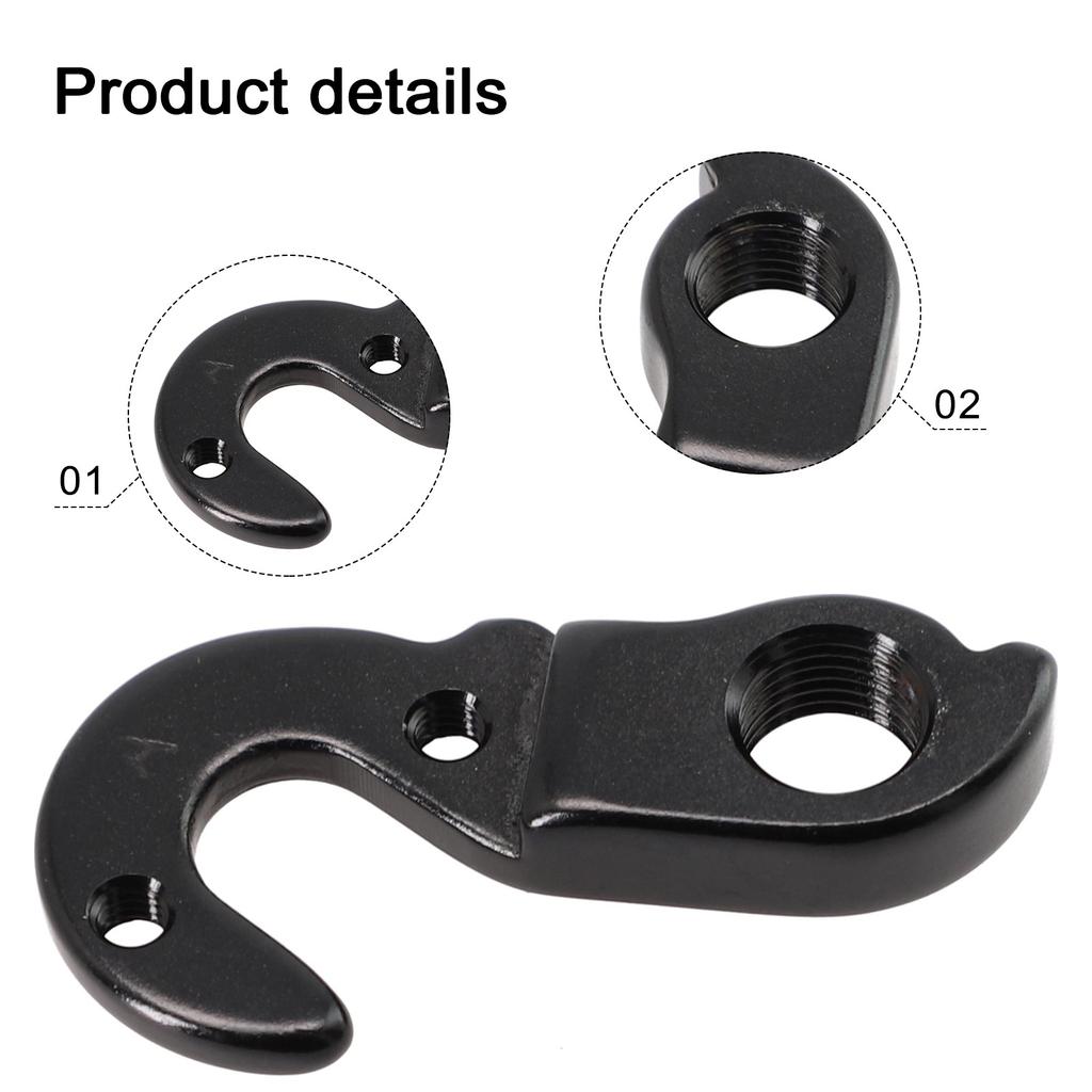 With 2 X Screw Bicycle Tail Hook Accessories Aluminum Alloy Bicycle Black