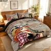 Nami Pattern Bedding Quilt Set Quilt Cover Pillowcase Home Birthday Gift(1 * duvet cover + 2 * pillowcase, without core)