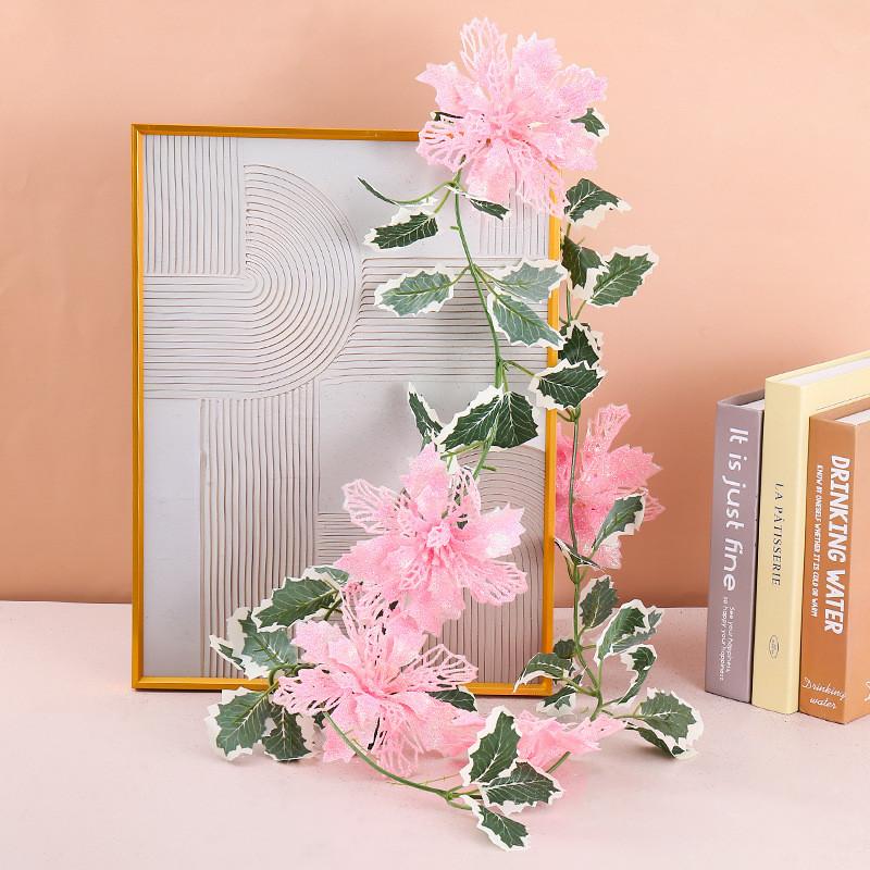 Christmas Party Decor With Hollow Glitter Vines For Seasonal Home Accent