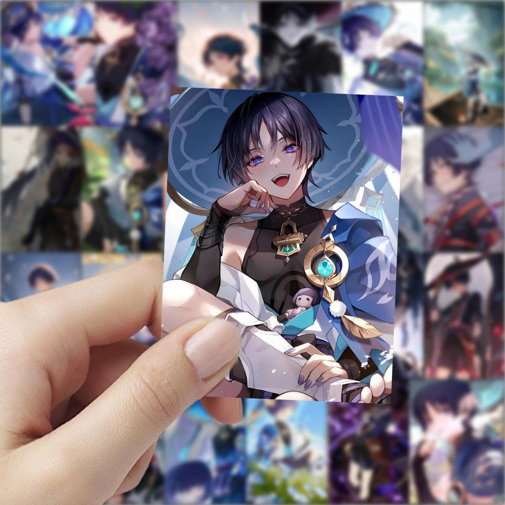 63шт Странник (Геншин Удар) Наклейки, самоклеящиеся украшения для рукописных журналов, периферийные наклейки